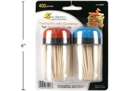 Toothpicks with container - 400 pc - 2 containers