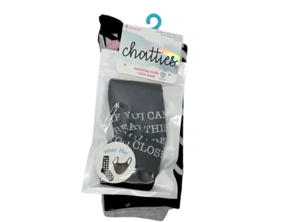 Socks w/Face Mask 4pc. Set Chatties Assorted