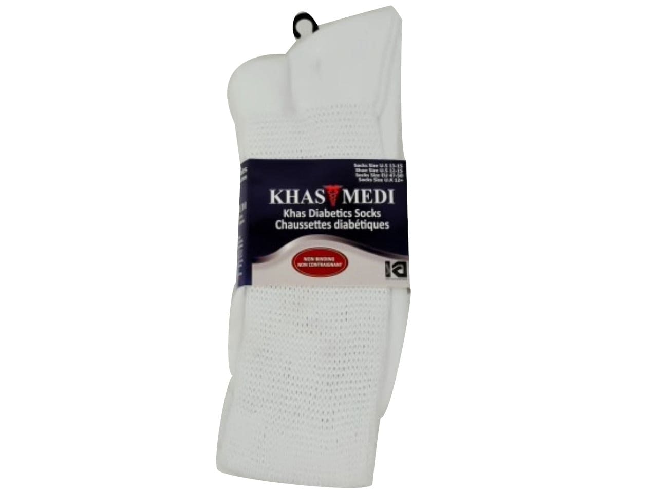 Socks Khas Diabetic Men's 3pk. White Size 13-15 Khas Medi - Brantford Surplus