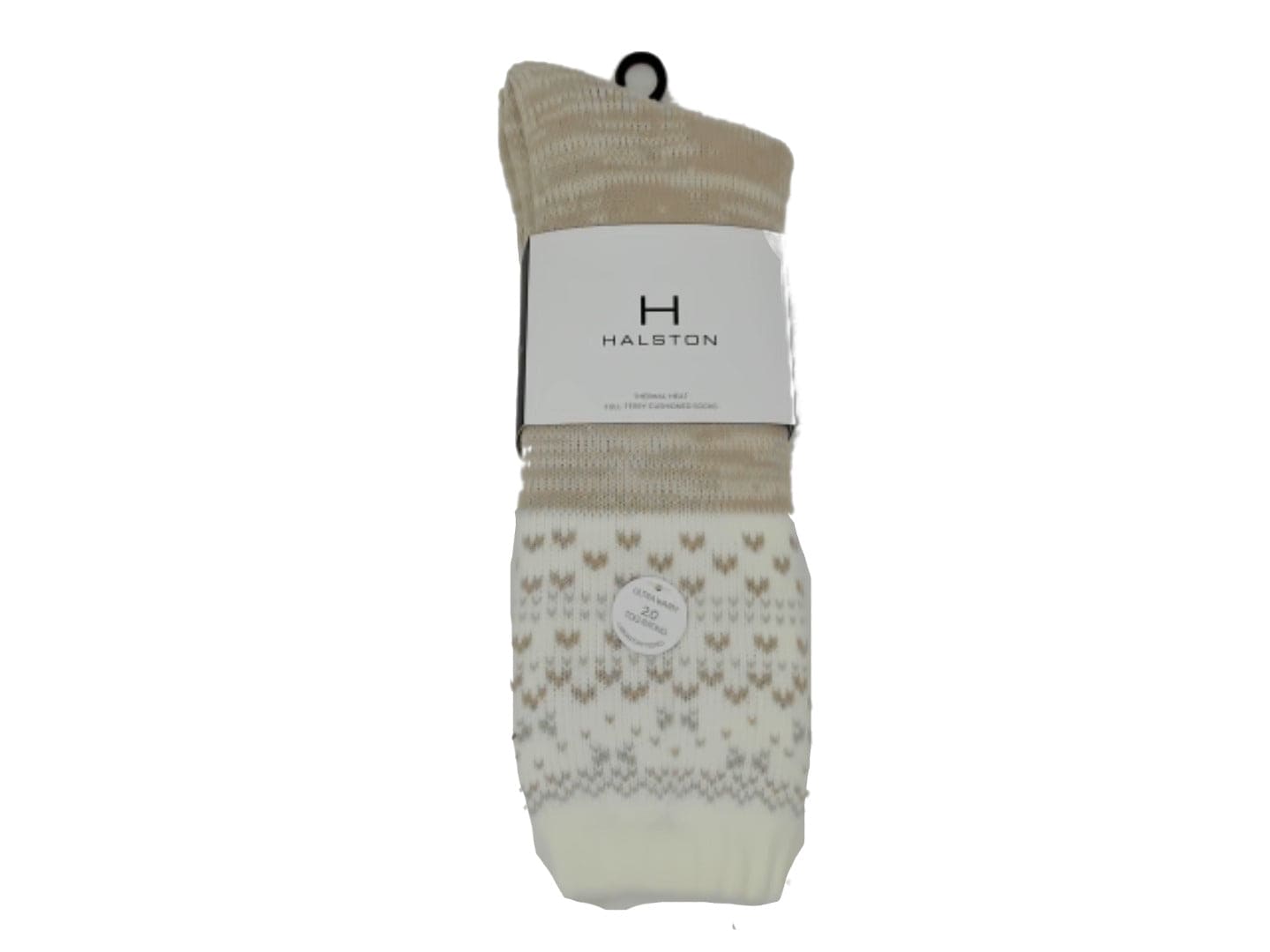 Socks Ladies Thermal Heat Beige Full Terry Cushioned Halston - Brantford Surplus