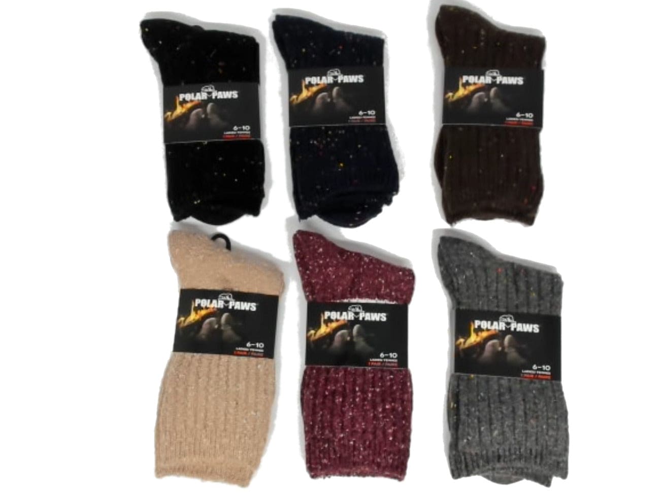 Socks Ladies Polar Paws Size 6-10 Assorted - Brantford Surplus