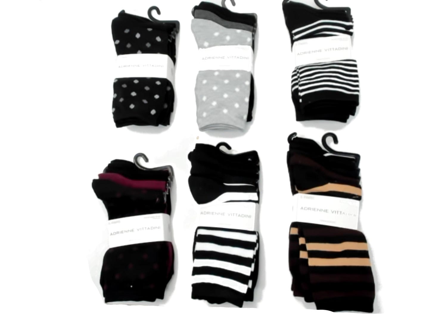 Socks Ladies 5pk. Patterns Assorted Adrienne Vittadini (endcap) - Brantford Surplus