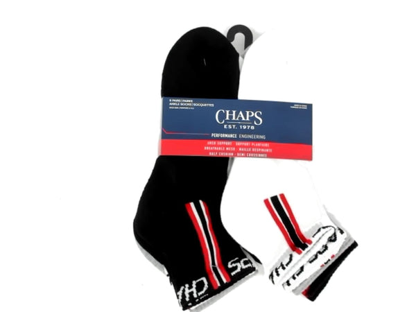 Socks Men's Ankle 6pk. Racing Stripe Arch Support Chaps (endcap)
