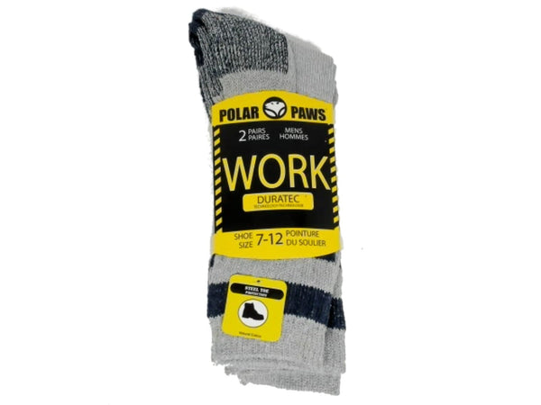 Socks Men's Work 2pk. Ash/Navy Polar Paws (ENDCAP)(Or 2/$4.99)