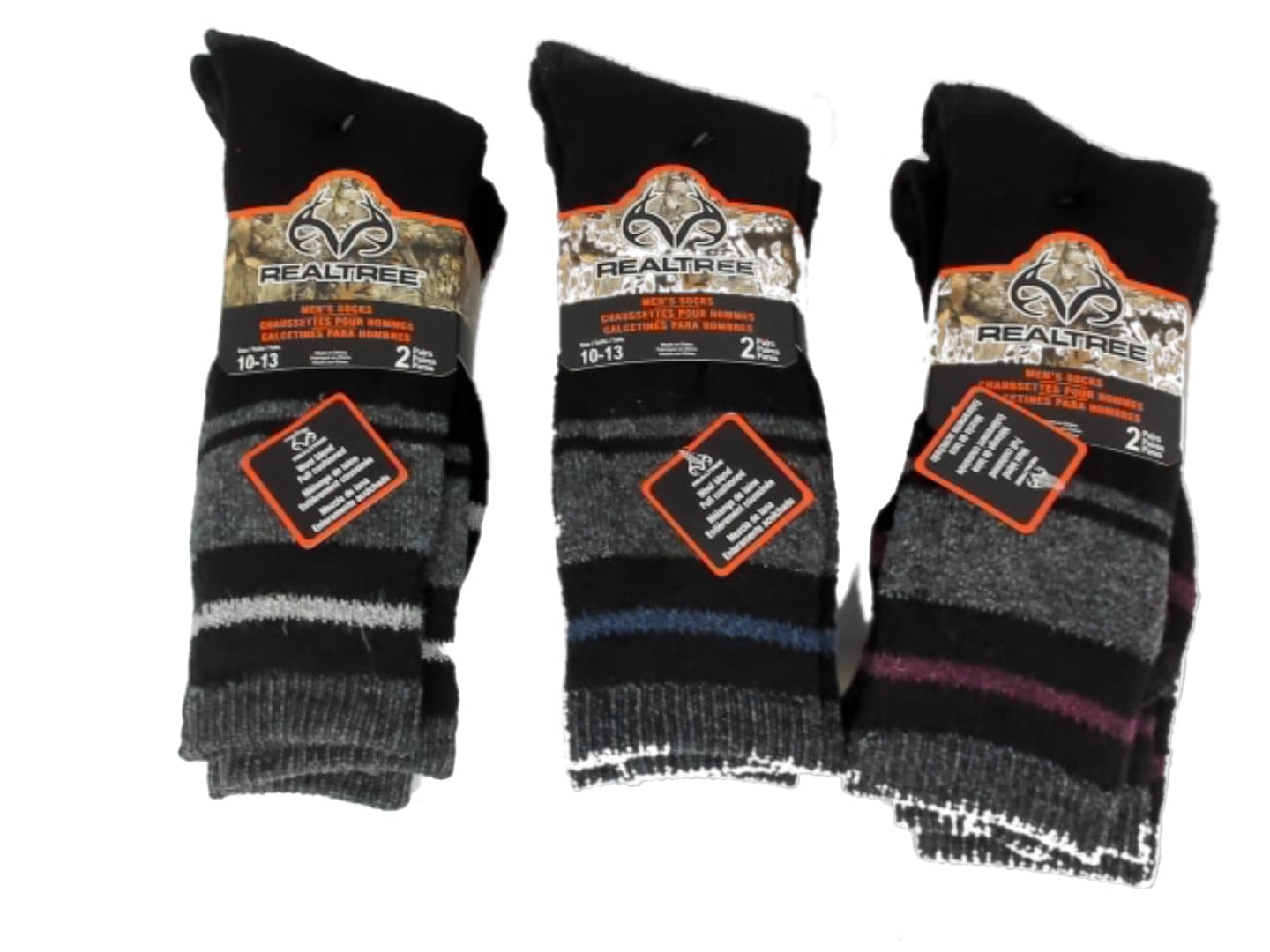 Socks Men's Crew 2pk. Wool Blend Realtree Size 10-13 Ass't - Brantford Surplus