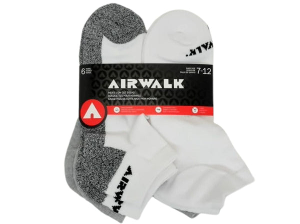 Socks Men's Low Cut 6pk. Black/White/Grey Ass't Airwalk