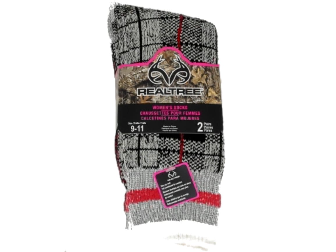 Socks Women's Crew 2pk. White/Red Realtree - Brantford Surplus