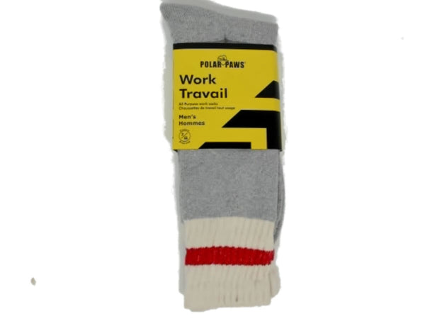 Work Socks Men's Grey Polar Paws