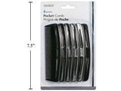 Pocket comb 6 pack black bodico