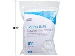 Cotton balls 100pc bodico resealable bag