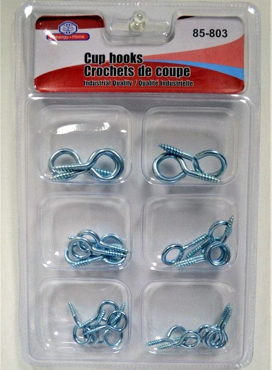 CUP HOOKS SILVER ASSORTED SIZES - Brantford Surplus