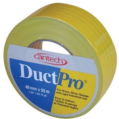 Duct ProÂ® Tape 9mil Yellow 48mm x 55m - Brantford Surplus