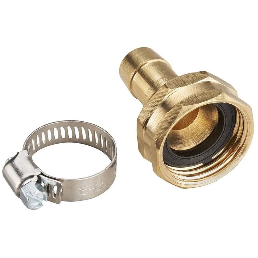 Brass Hose Repair Coupling Female 1/2 inch with hose Clamp - Brantford Surplus