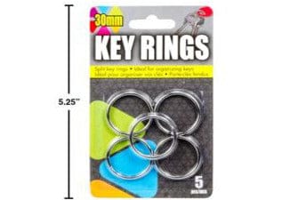 Metal key rings 5 pc 30mm