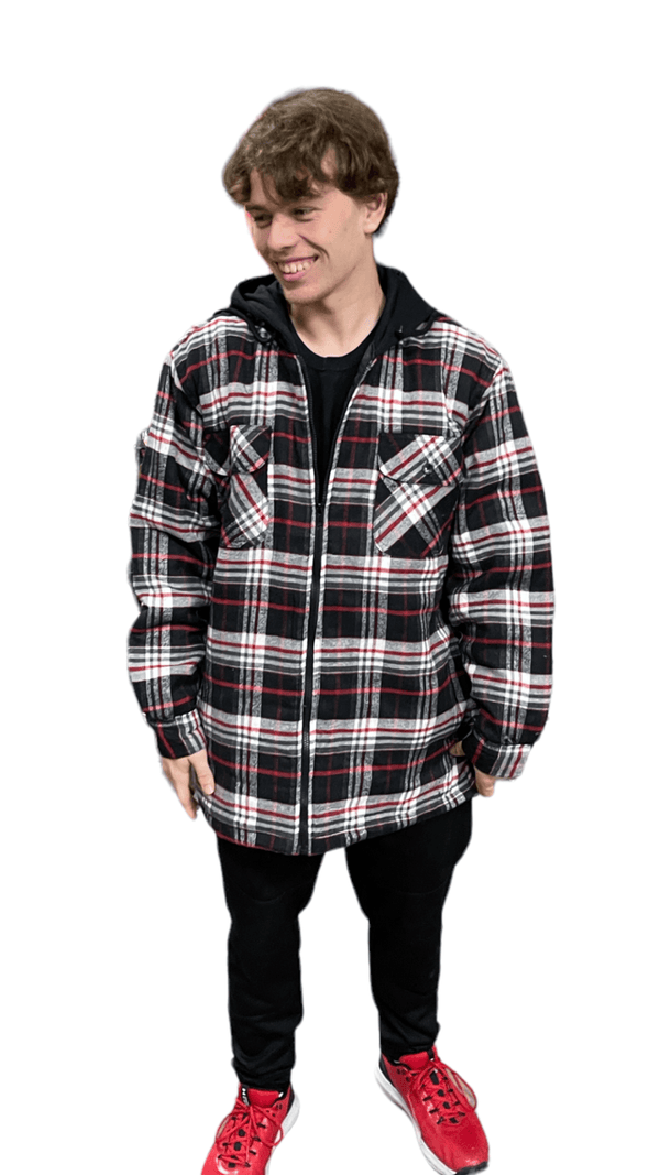 Hooded Jacket Plaid Flannel Samz Ass't Sizes