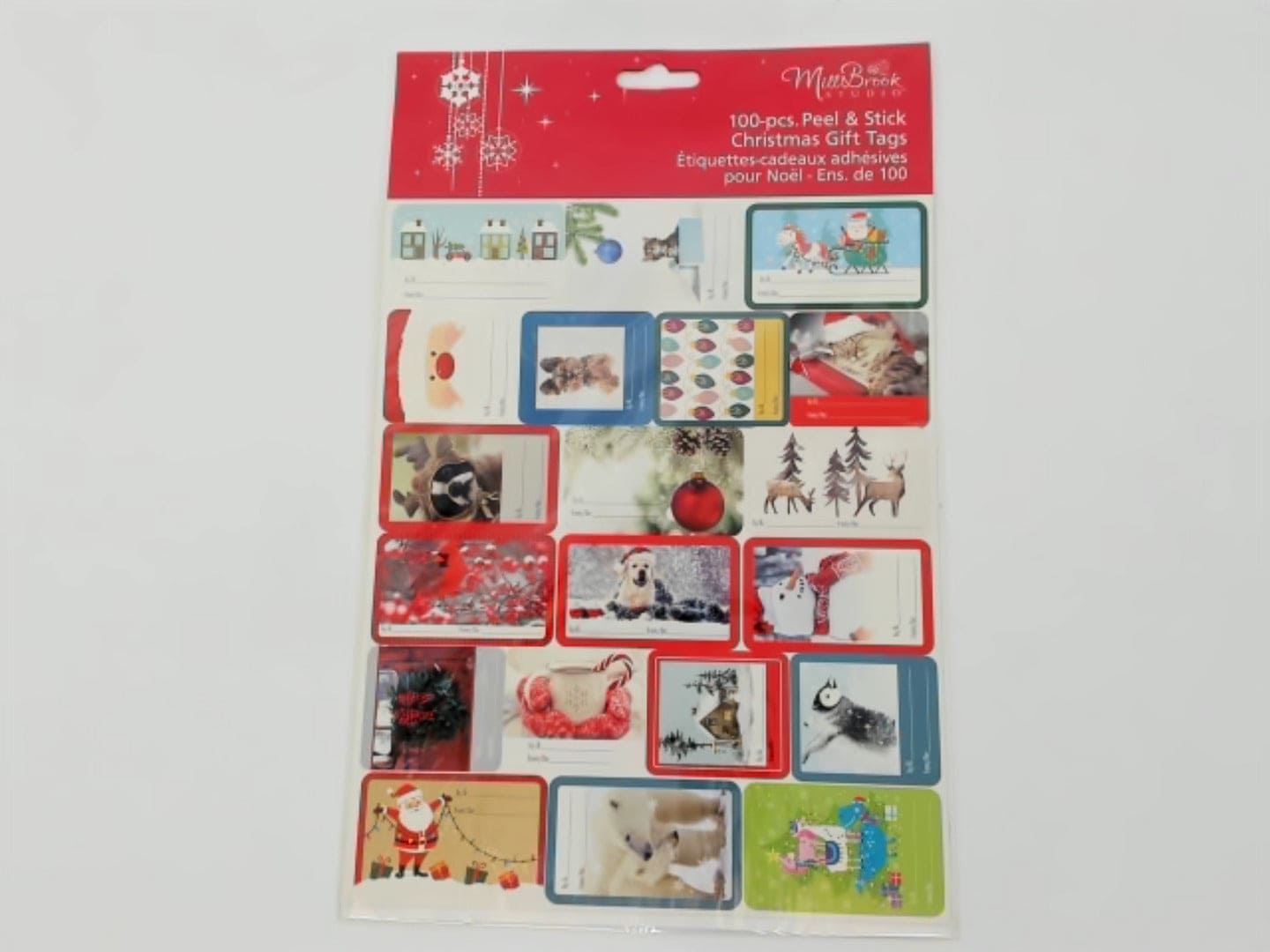 Christmas Gift Tags 100pk. Peel & Stick Mill Brook - Brantford Surplus