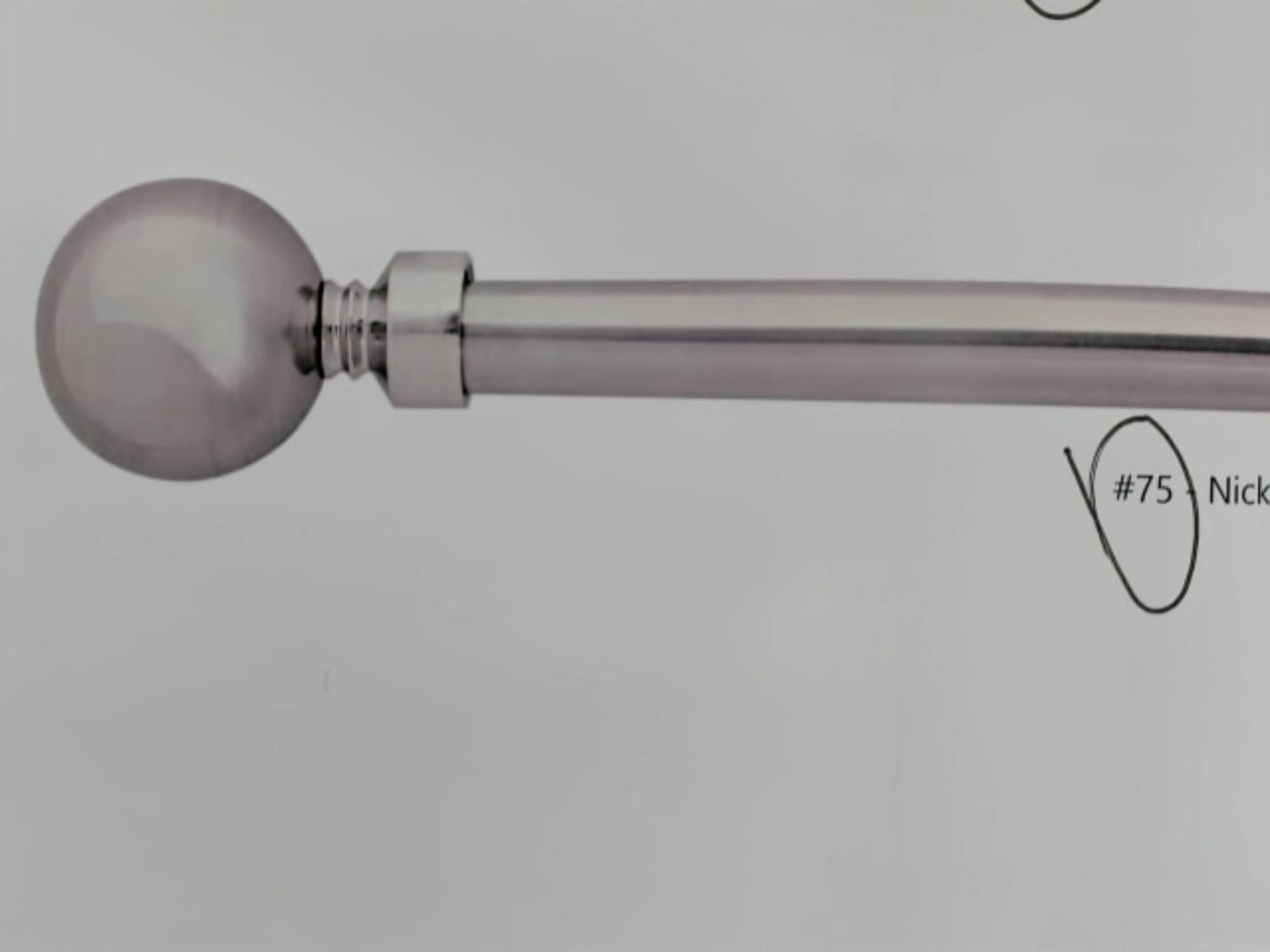 Extendable metal curtain rod set - metal sphere nickel 66 - 120 inch - Brantford Surplus