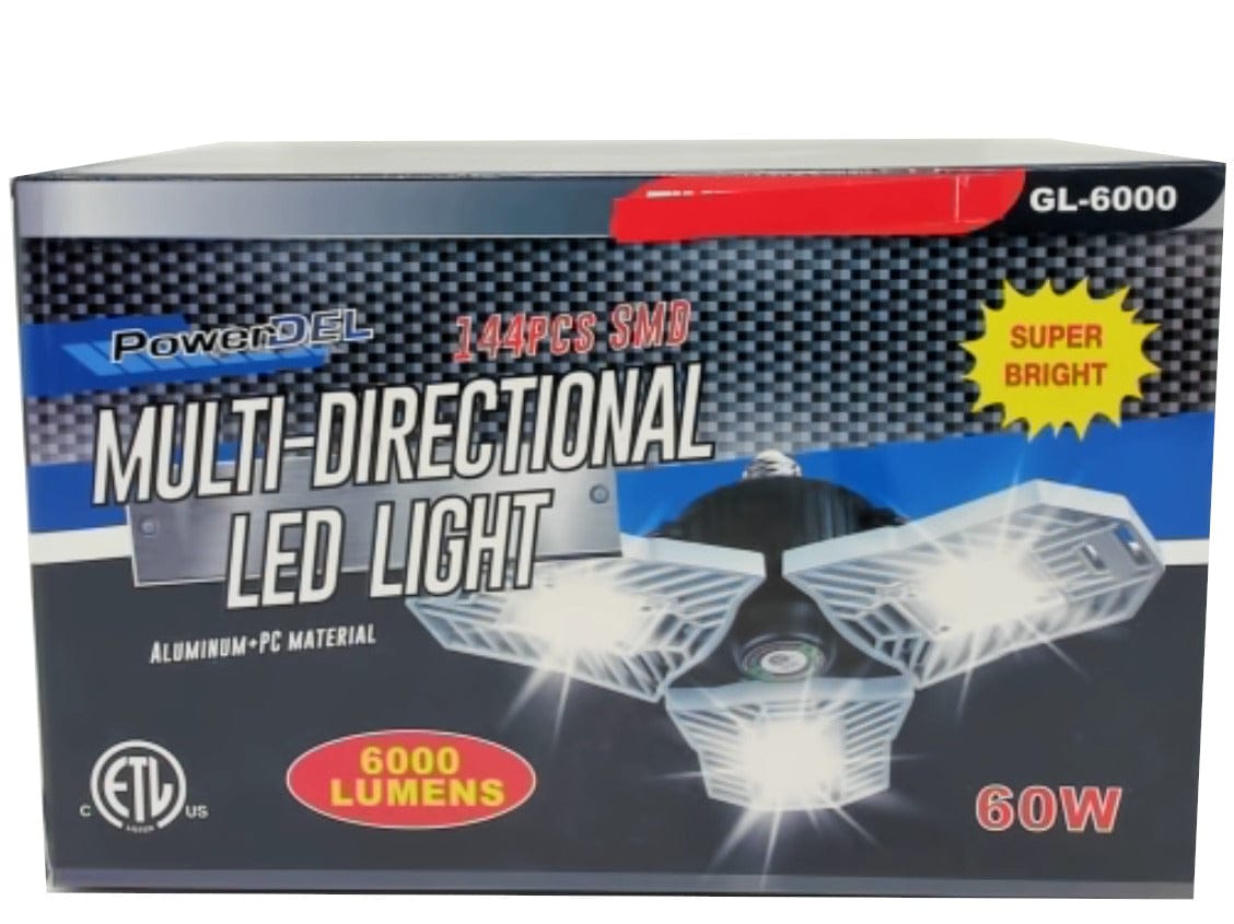 Multi-Directional LED Light 60W 6000 Lumens Powerdel - Brantford Surplus