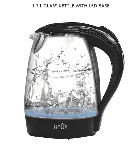 1.7 L GLASS KETTLE WITH LED BASE