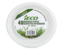 iECO 9" BAGASSE PLATE 40/PK - Brantford Surplus