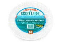 GREEN LABEL 6" PAPER PLATES 60/PACK