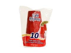 CAFE EXPRESS 16oz PLASTIC BEER CUPS RED/WHITE 10x48/CS