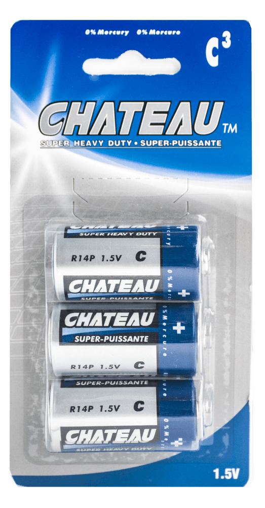 Batteries C 3pk. Super Heavy Duty Chateau