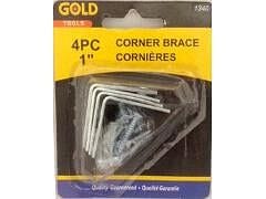 Corner brace 1 inch 4 pc with screw - Brantford Surplus