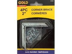 Corner brace with screws 2 inch 4 pc - Brantford Surplus