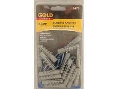 Anchors - 40 pc screw and anchor set 1.5 inch
