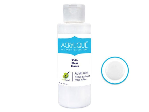 001 WHITE                     Color Factory: 4oz Acrylique Paint for Crafter's
