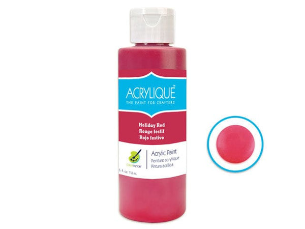 035 HOLIDAY RED               Color Factory: 4oz Acrylique Paint for Crafter's