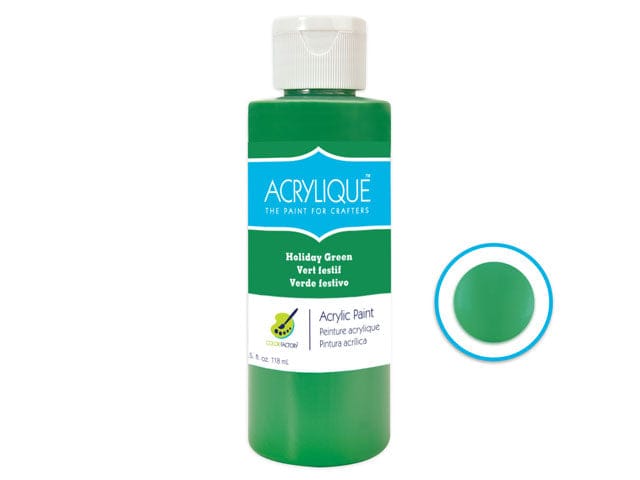 095 HOLIDAY GREEN             Color Factory: 4oz Acrylique Paint for Crafter's - Brantford Surplus