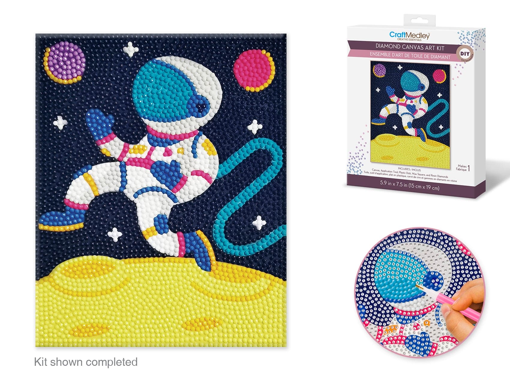 Craft Medley Kit: DIY Diamond Painting Kit B) Astronaut - Brantford Surplus