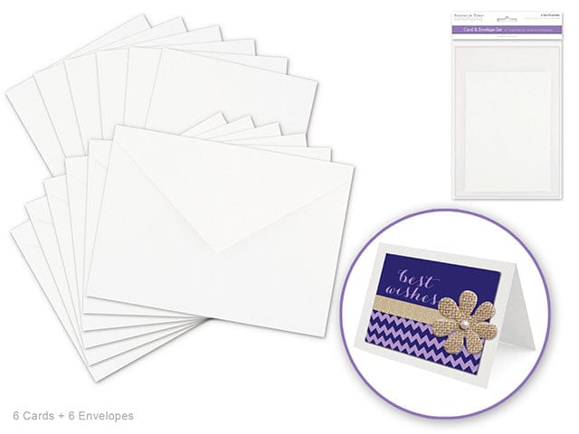Cardmaking white: 4.5"x6" Cards + Envelopes 6sets A6