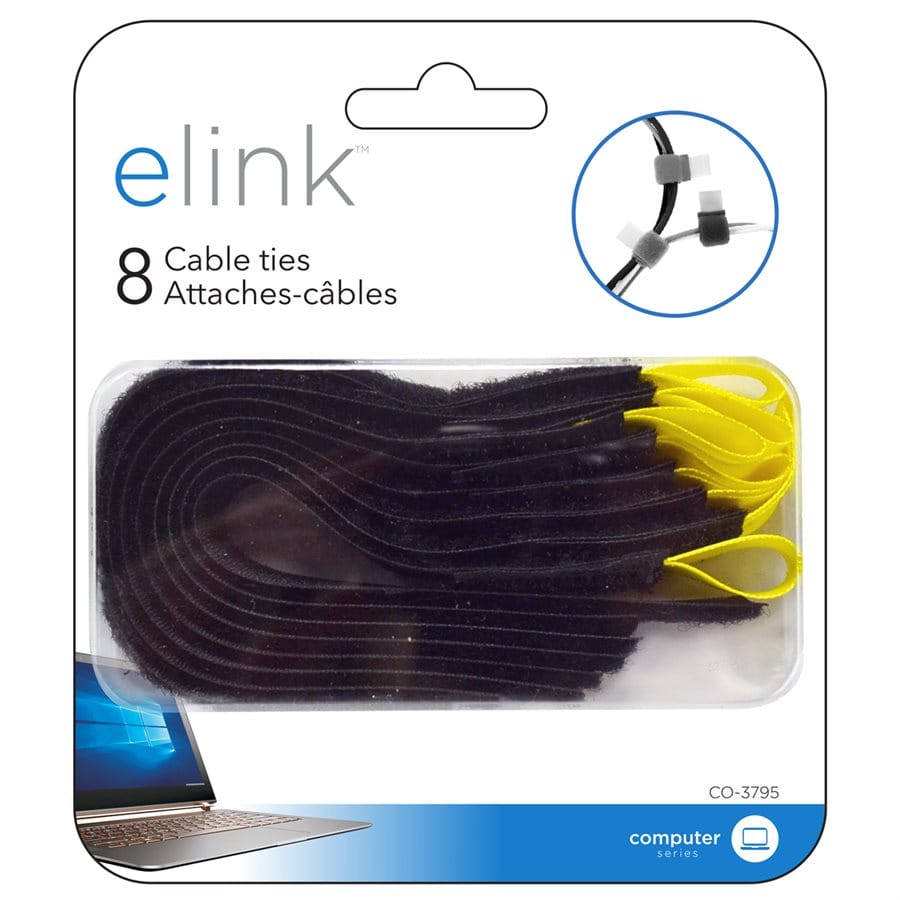 Cable Ties Velcro 6 Pack Black - Brantford Surplus