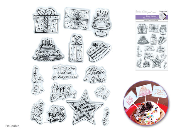 Clear Stamps: 4.3"x6.3" Reusable 02) Make A Wish