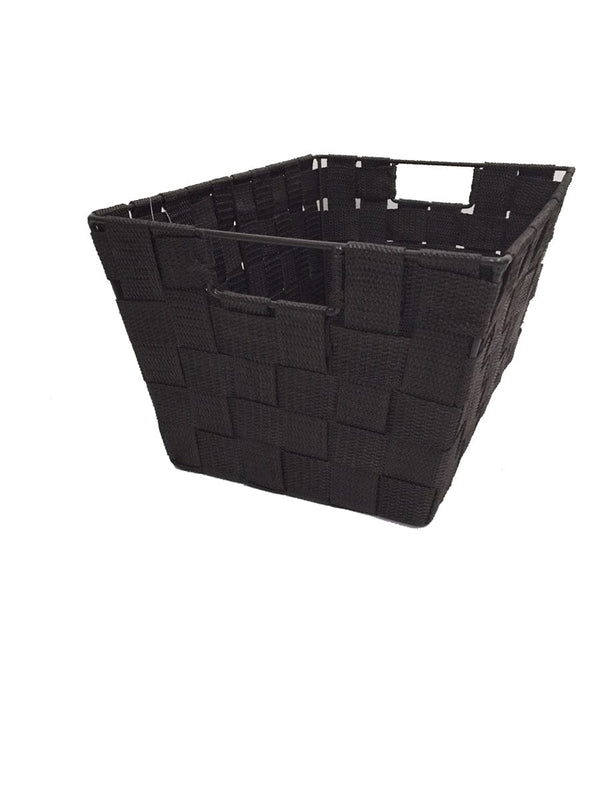 8" x 12" rectangular nylon storage basket, chocolate