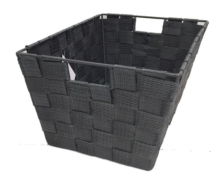 8" x 12" rectangular nylon storage basket, grey