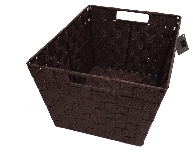 12" x 16" rectangular nylon storage basket, chocolate