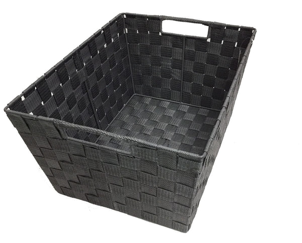 12" x 16" rectangular nylon storage basket, grey