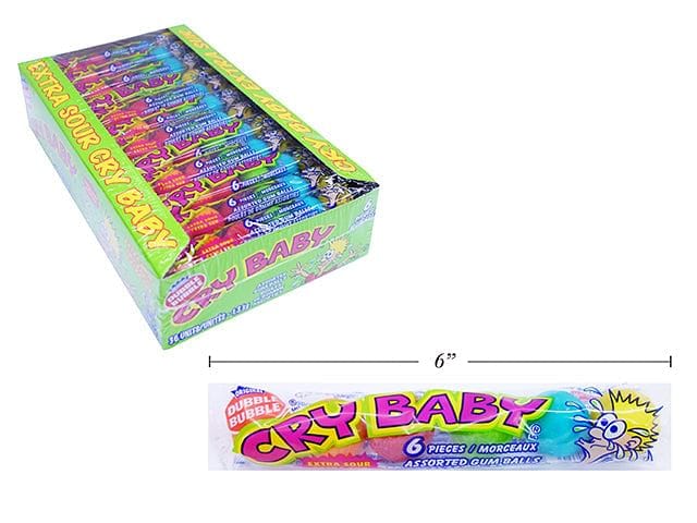 Cry Baby Sour Assorted Gumballs, 36g 6 pcs - Brantford Surplus