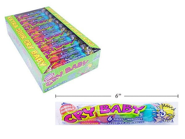 Cry Baby Sour Assorted Gumballs, 36g 6 pcs