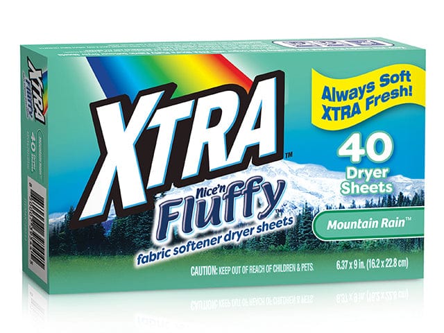 XTRA 40ct Fabric Softener Sheets, Rain Fresh Scent - Brantford Surplus