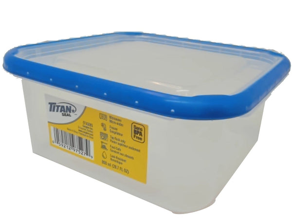 Titan seal short square food container 850ml