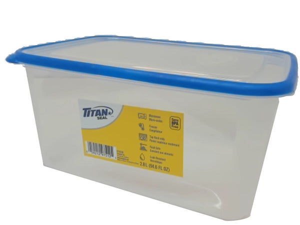 Titan seal large tall rectangular food container 2.8L