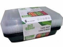 Container and clear lid combo rectangular 27 oz 6 pack - Brantford Surplus