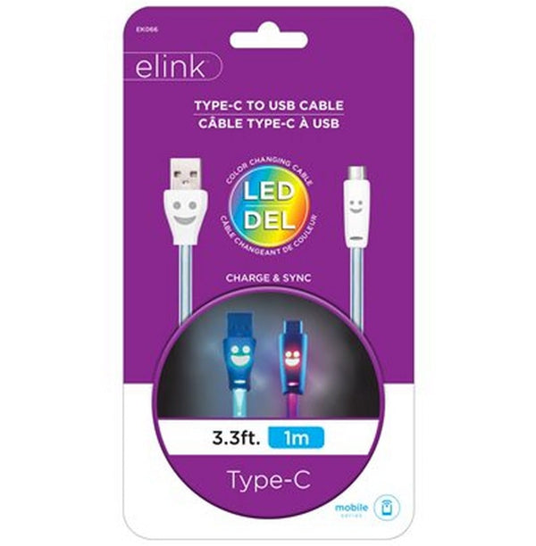 Cable - USB Type-C 3.3ft Light Up