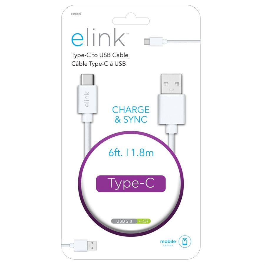 Cable - USB Type-C® 6ft White - Brantford Surplus