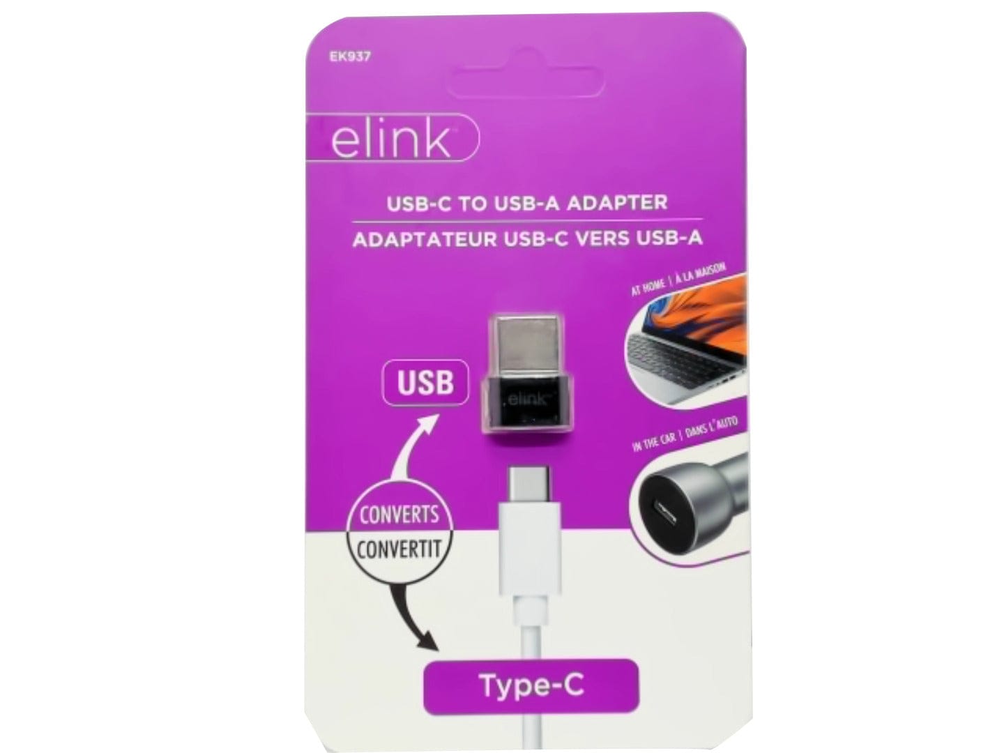 USB-A 3.0 male to Type-C USB 3.0 female adaptor - elink - Brantford Surplus